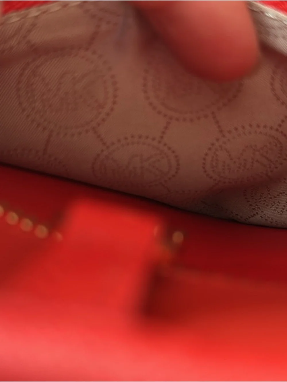 Michael Kors Red Saffiano Leather Tote with MK Charm